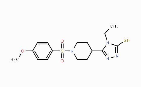 CAS No. 478047-93-7, 4-Ethyl-5-{1-[(4-methoxyphenyl)sulfonyl]-4-piperidinyl}-4H-1,2,4-triazole-3-thiol
