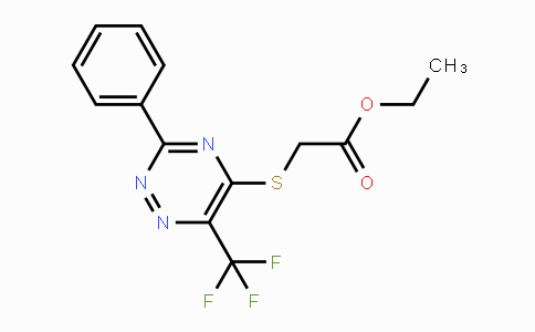 CAS No. 383148-42-3, Ethyl 2-{[3-phenyl-6-(trifluoromethyl)-1,2,4-triazin-5-yl]sulfanyl}acetate