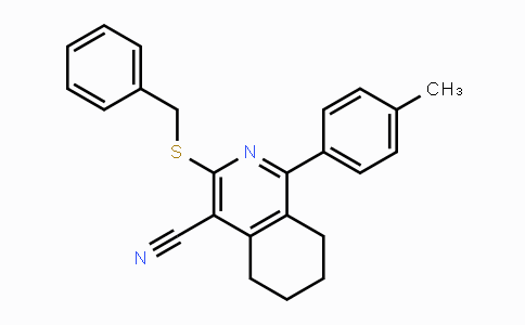 CAS No. 439108-50-6, 3-(Benzylsulfanyl)-1-(4-methylphenyl)-5,6,7,8-tetrahydro-4-isoquinolinecarbonitrile