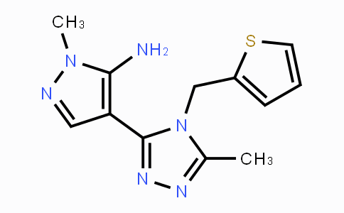 CAS No. 955966-47-9, 1-Methyl-4-[5-methyl-4-(2-thienylmethyl)-4H-1,2,4-triazol-3-yl]-1H-pyrazol-5-amine