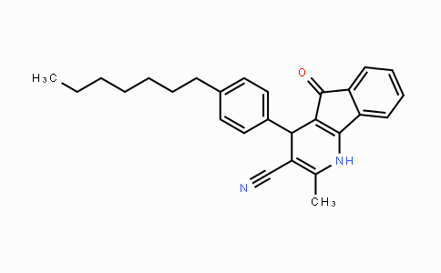 CAS No. 439108-62-0, 4-(4-Heptylphenyl)-2-methyl-5-oxo-4,5-dihydro-1H-indeno[1,2-b]pyridine-3-carbonitrile