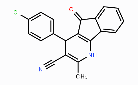 CAS No. 439108-75-5, 4-(4-Chlorophenyl)-2-methyl-5-oxo-4,5-dihydro-1H-indeno[1,2-b]pyridine-3-carbonitrile
