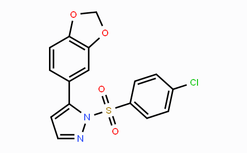 CAS No. 956193-64-9, 5-(1,3-Benzodioxol-5-yl)-1-[(4-chlorophenyl)sulfonyl]-1H-pyrazole
