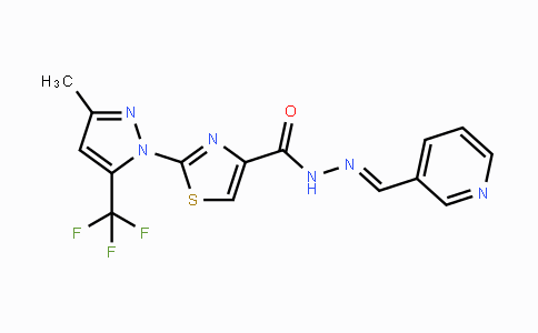 CAS No. 956266-33-4, 2-[3-Methyl-5-(trifluoromethyl)-1H-pyrazol-1-yl]-N'-[(E)-3-pyridinylmethylidene]-1,3-thiazole-4-carbohydrazide