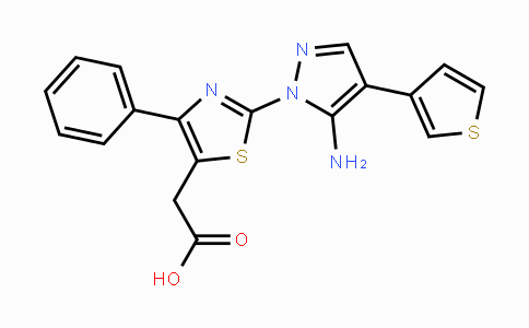 CAS No. 956184-29-5, 2-{2-[5-Amino-4-(3-thienyl)-1H-pyrazol-1-yl]-4-phenyl-1,3-thiazol-5-yl}acetic acid
