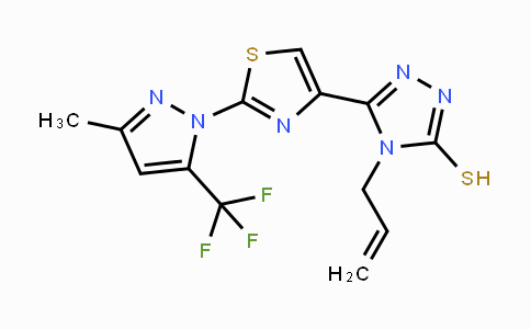 CAS No. 956964-73-1, 4-Allyl-5-{2-[3-methyl-5-(trifluoromethyl)-1H-pyrazol-1-yl]-1,3-thiazol-4-yl}-4H-1,2,4-triazole-3-thiol