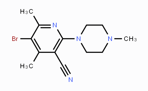 CAS No. 866019-04-7, 5-Bromo-4,6-dimethyl-2-(4-methylpiperazino)nicotinonitrile