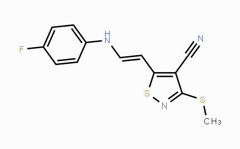 CAS No. 338751-14-7, 5-[2-(4-Fluoroanilino)vinyl]-3-(methylsulfanyl)-4-isothiazolecarbonitrile