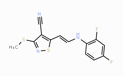CAS No. 338751-42-1, 5-[2-(2,4-Difluoroanilino)vinyl]-3-(methylsulfanyl)-4-isothiazolecarbonitrile