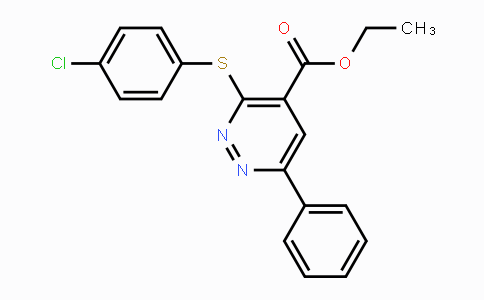 CAS No. 338752-95-7, Ethyl 3-[(4-chlorophenyl)sulfanyl]-6-phenyl-4-pyridazinecarboxylate