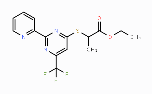 CAS No. 338754-11-3, Ethyl 2-{[2-(2-pyridinyl)-6-(trifluoromethyl)-4-pyrimidinyl]sulfanyl}propanoate