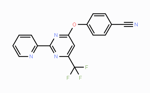 CAS No. 338754-15-7, 4-{[2-(2-Pyridinyl)-6-(trifluoromethyl)-4-pyrimidinyl]oxy}benzenecarbonitrile