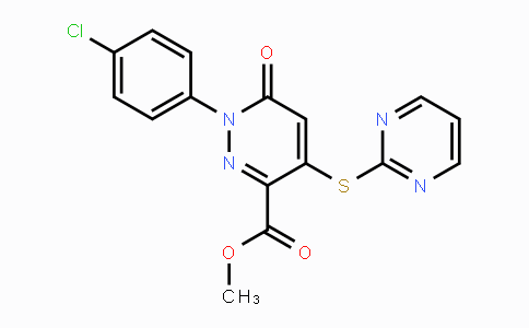 CAS No. 338756-23-3, Methyl 1-(4-chlorophenyl)-6-oxo-4-(2-pyrimidinylsulfanyl)-1,6-dihydro-3-pyridazinecarboxylate