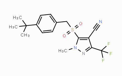 CAS No. 318469-15-7, 5-{[4-(tert-Butyl)benzyl]sulfonyl}-1-methyl-3-(trifluoromethyl)-1H-pyrazole-4-carbonitrile