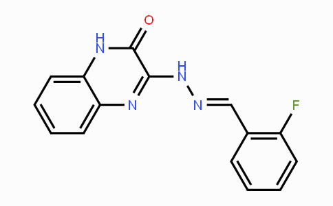 CAS No. 338758-18-2, 2-Fluorobenzenecarbaldehyde N-(3-oxo-3,4-dihydro-2-quinoxalinyl)hydrazone