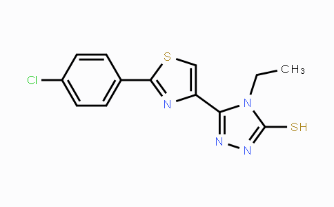 CAS No. 338760-74-0, 5-[2-(4-Chlorophenyl)-1,3-thiazol-4-yl]-4-ethyl-4H-1,2,4-triazole-3-thiol
