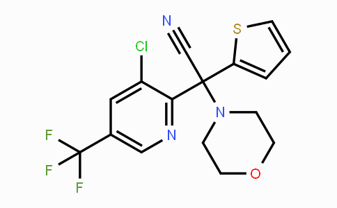 CAS No. 338762-06-4, 2-[3-Chloro-5-(trifluoromethyl)-2-pyridinyl]-2-morpholino-2-(2-thienyl)acetonitrile
