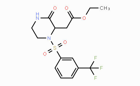 CAS No. 318469-57-7, Ethyl 2-(3-oxo-1-{[3-(trifluoromethyl)phenyl]sulfonyl}-2-piperazinyl)acetate