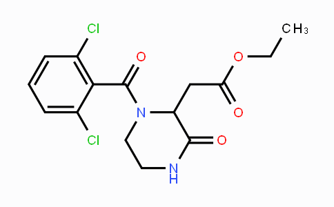CAS No. 318469-61-3, Ethyl 2-[1-(2,6-dichlorobenzoyl)-3-oxo-2-piperazinyl]acetate