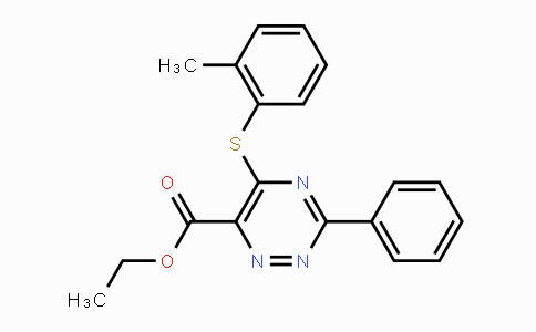 CAS No. 338957-17-8, Ethyl 5-[(2-methylphenyl)sulfanyl]-3-phenyl-1,2,4-triazine-6-carboxylate