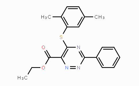 CAS No. 338957-18-9, Ethyl 5-[(2,5-dimethylphenyl)sulfanyl]-3-phenyl-1,2,4-triazine-6-carboxylate