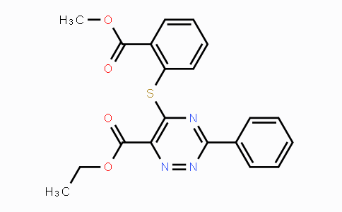 CAS No. 338957-34-9, Ethyl 5-{[2-(methoxycarbonyl)phenyl]sulfanyl}-3-phenyl-1,2,4-triazine-6-carboxylate