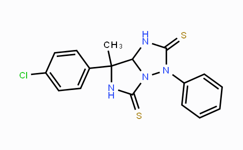 CAS No. 400084-39-1, 7-(4-Chlorophenyl)-7-methyl-3-phenyldihydro-1H-imidazo[1,5-b][1,2,4]triazole-2,5(3H,6H)-dithione