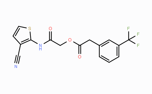 CAS No. 338777-44-9, 2-[(3-Cyano-2-thienyl)amino]-2-oxoethyl 2-[3-(trifluoromethyl)phenyl]acetate
