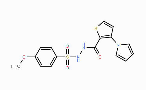 CAS No. 672925-26-7, 4-Methoxy-N'-{[3-(1H-pyrrol-1-yl)-2-thienyl]carbonyl}benzenesulfonohydrazide