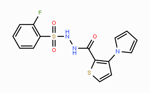 CAS No. 672925-40-5, 2-Fluoro-N'-{[3-(1H-pyrrol-1-yl)-2-thienyl]carbonyl}benzenesulfonohydrazide