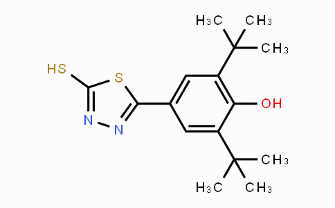 CAS No. 130116-03-9, 2,6-Di(tert-butyl)-4-(5-sulfanyl-1,3,4-thiadiazol-2-yl)benzenol