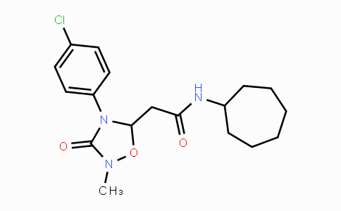 CAS No. 672949-07-4, 2-[4-(4-Chlorophenyl)-2-methyl-3-oxo-1,2,4-oxadiazolan-5-yl]-N-cycloheptylacetamide