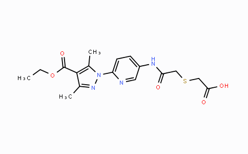 CAS No. 957030-33-0, 2-{[2-({6-[4-(Ethoxycarbonyl)-3,5-dimethyl-1H-pyrazol-1-yl]-3-pyridinyl}amino)-2-oxoethyl]sulfanyl}acetic acid