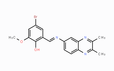 CAS No. 672949-90-5, 4-Bromo-2-{[(2,3-dimethyl-6-quinoxalinyl)imino]methyl}-6-methoxybenzenol
