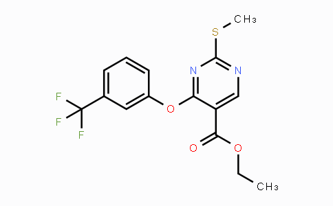 CAS No. 551920-91-3, Ethyl 2-(methylsulfanyl)-4-[3-(trifluoromethyl)phenoxy]-5-pyrimidinecarboxylate
