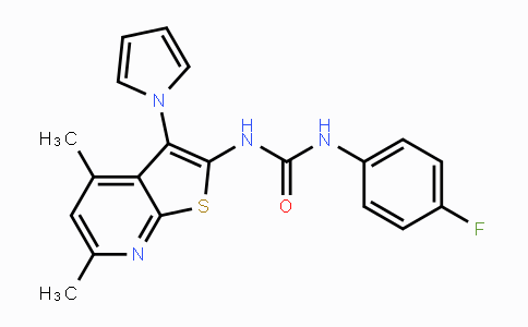 CAS No. 672950-57-1, N-[4,6-Dimethyl-3-(1H-pyrrol-1-yl)thieno[2,3-b]pyridin-2-yl]-N'-(4-fluorophenyl)urea