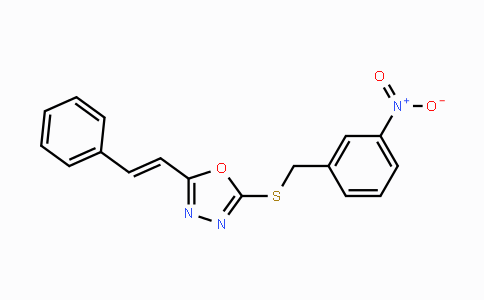 MC118832 | 551920-95-7 | 2-[(3-Nitrobenzyl)sulfanyl]-5-[(E)-2-phenylethenyl]-1,3,4-oxadiazole