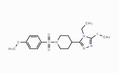 CAS No. 672950-64-0, 4-({4-[4-Ethyl-5-(methylsulfanyl)-4H-1,2,4-triazol-3-yl]piperidino}sulfonyl)phenyl methyl ether