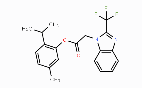 CAS No. 551921-10-9, 2-Isopropyl-5-methylphenyl 2-[2-(trifluoromethyl)-1H-1,3-benzimidazol-1-yl]acetate
