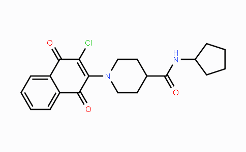 CAS No. 444151-91-1, 1-(3-Chloro-1,4-dioxo-1,4-dihydro-2-naphthalenyl)-N-cyclopentyl-4-piperidinecarboxamide