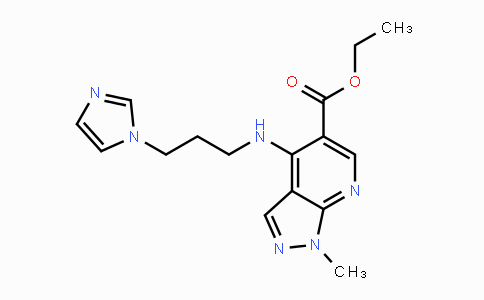 CAS No. 866040-05-3, Ethyl 4-{[3-(1H-imidazol-1-yl)propyl]amino}-1-methyl-1H-pyrazolo[3,4-b]pyridine-5-carboxylate