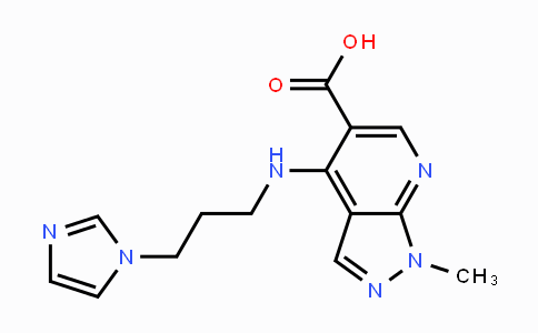 CAS No. 866040-12-2, 4-{[3-(1H-Imidazol-1-yl)propyl]amino}-1-methyl-1H-pyrazolo[3,4-b]pyridine-5-carboxylic acid