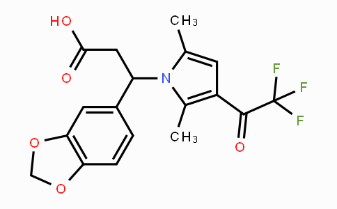 CAS No. 866040-41-7, 3-(1,3-Benzodioxol-5-yl)-3-[2,5-dimethyl-3-(2,2,2-trifluoroacetyl)-1H-pyrrol-1-yl]propanoic acid