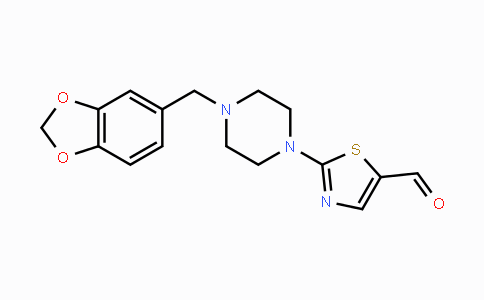 CAS No. 866040-49-5, 2-[4-(1,3-Benzodioxol-5-ylmethyl)piperazino]-1,3-thiazole-5-carbaldehyde