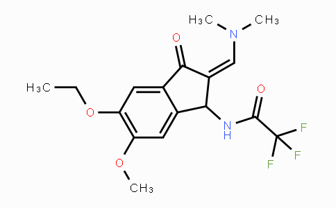 CAS No. 866040-50-8, N-{2-[(Z)-(Dimethylamino)methylidene]-5-ethoxy-6-methoxy-3-oxo-1,3-dihydro-2H-inden-1-yl}-2,2,2-trifluoroacetamide