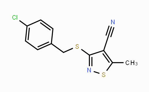 CAS No. 338778-09-9, 3-[(4-Chlorobenzyl)sulfanyl]-5-methyl-4-isothiazolecarbonitrile