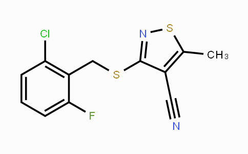 CAS No. 338778-61-3, 3-[(2-Chloro-6-fluorobenzyl)sulfanyl]-5-methyl-4-isothiazolecarbonitrile