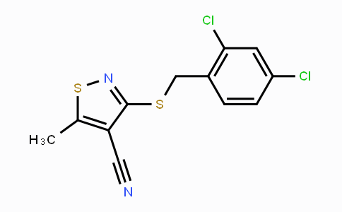 CAS No. 338778-63-5, 3-[(2,4-Dichlorobenzyl)sulfanyl]-5-methyl-4-isothiazolecarbonitrile