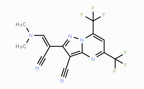 CAS No. 338786-57-5, 2-[1-Cyano-2-(dimethylamino)vinyl]-5,7-bis(trifluoromethyl)pyrazolo[1,5-a]pyrimidine-3-carbonitrile