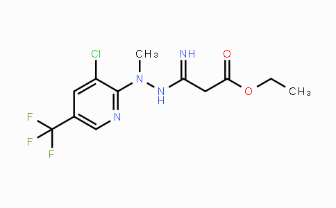 CAS No. 338794-86-8, Ethyl 3-{2-[3-chloro-5-(trifluoromethyl)-2-pyridinyl]-2-methylhydrazino}-3-iminopropanoate